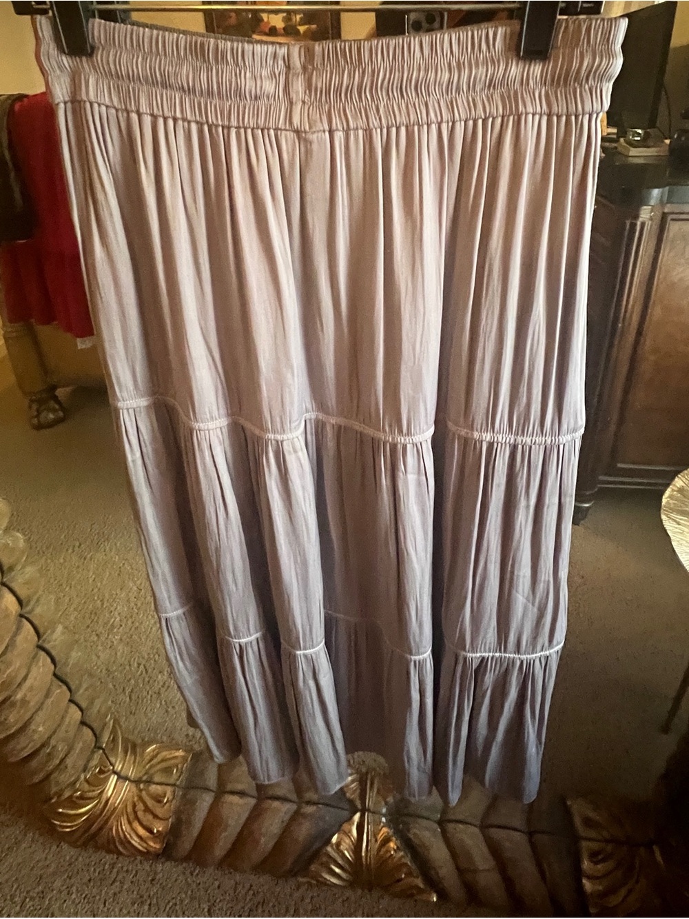 Jolie Tiered Maxi Skirt in Dusty Mauve
